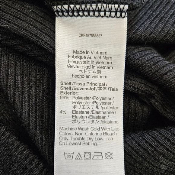 Madewell Long Sleeve Relaxed Fit Ribbed Pocket Detail Tee Midi Dress in Black M - Picture 7 of 8